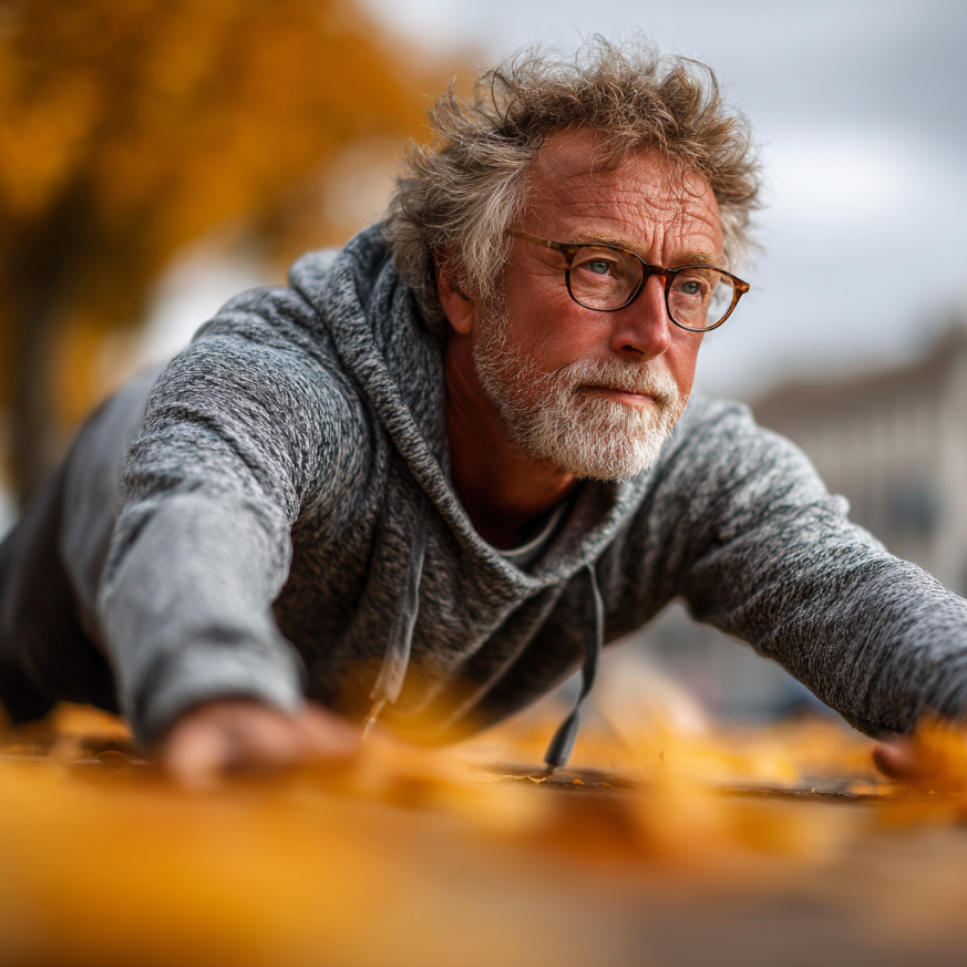 Békés jóga óra természetközeli környezetben idősebb emberek számára